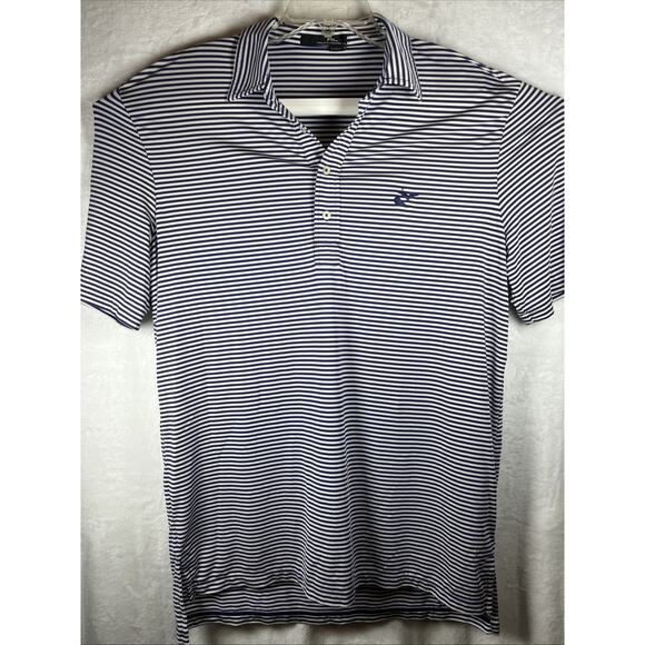Ralph Lauren X Shirt Mens Large Striped Polo Preppy Short Sleeve Blue White - Picture 2 of 7